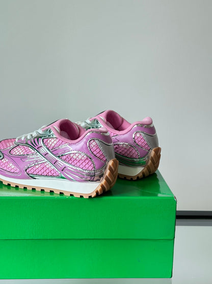 GMabcd New Casual Genuine Leather Mesh Patchwork Dad Shoes Versatile Fashion Couple Lace-up Sneakers