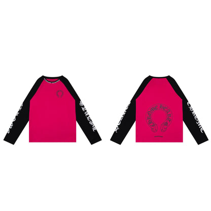 Ch Heart High-Quality Double Yarn Pure Cotton Unisex Printed Long Sleeve T-Shirt