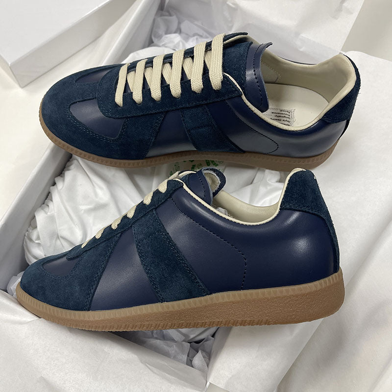 GMabcd mm6 Dexun Shoes for Women 2025 New Model Top Layer Cowhide Raw Rubber Sole Comfortable Casual Sneakers for Men and Women
