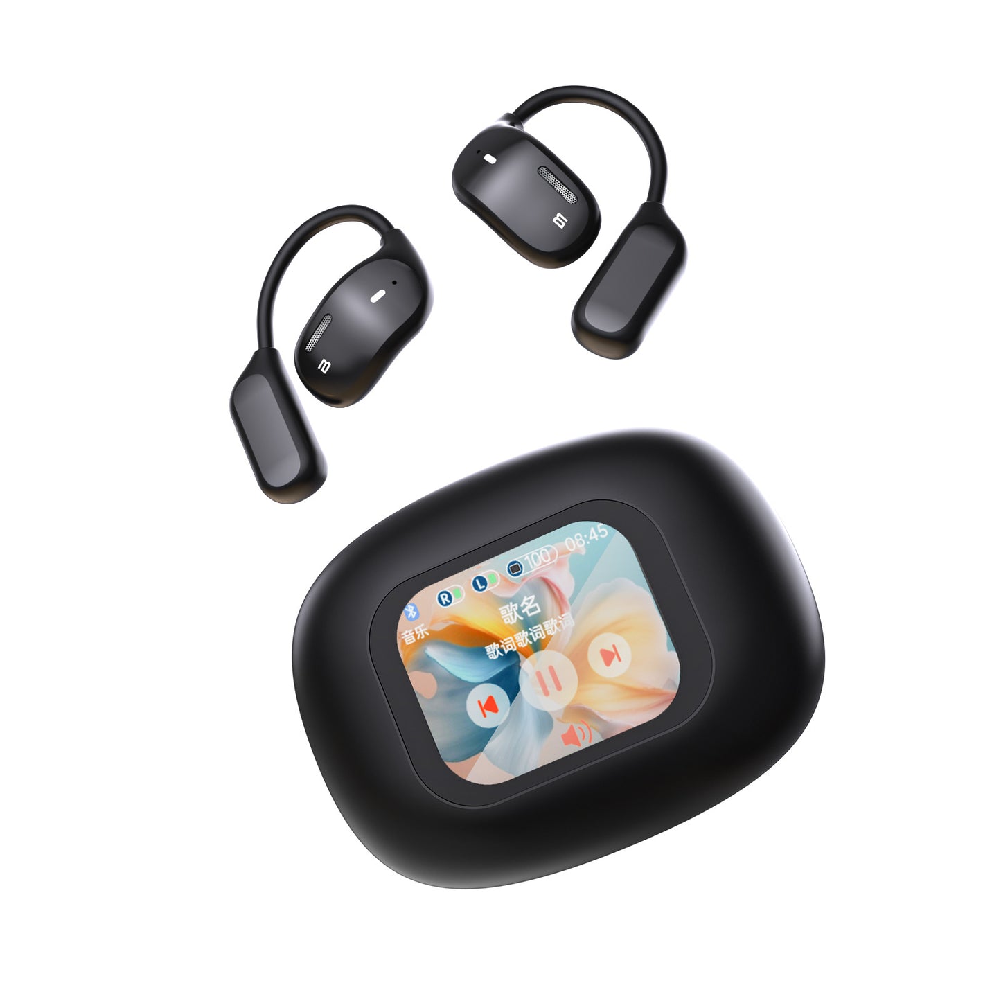 Jm16 New Arrival OWS Ear-Mounted Smart Color Screen Bluetooth Headset Ultra-Long Life Battery ENC Noise Reduction Non in-Ear