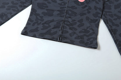 2025 Autumn Women's New Fashion Hooded Camouflage Print Long Sleeve Sports Trendy Slim Fit Long Pants Two-Piece Set