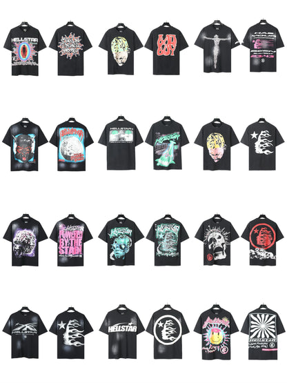 [2]2025 Summer New American Fashion Brand Male and Female Couples Wear plus Size Loose Pullover Short Sleeve T-shirt Youth Tee