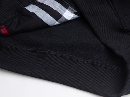 GMAbcd-BUR Classic Style - War Horse Embroidery Checkered Patchwork Fleece Zipper Cardigan Coat - Unisex Style