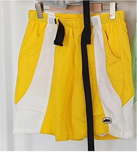 HD_VARIANT_IMAGE::8166 Yellow | Alcatraz graphic cotton Bermuda shorts