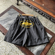 VARIANT_IMAGE::8916 Black Yellow | Alcatraz graphic cotton Bermuda shorts