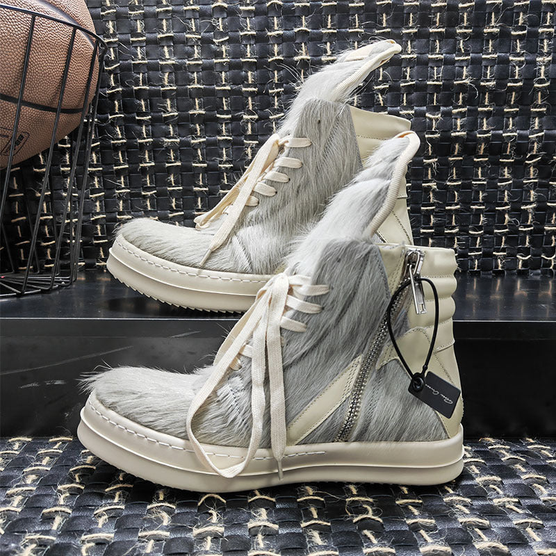 GMABCD U8800 Gray (Horsehair) high-top platform sneakers - view 4