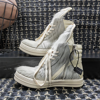 GMABCD U8800 Gray (Horsehair) high-top platform sneakers - view 4