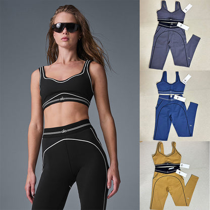 a-l-o Yoga Set High-Quality Sports Set Pilates Set AIRBRUSH HEART THROB BRA