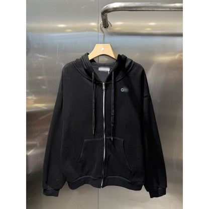 A-L-O Heavyweight Sweatshirt Loose Terry Warm Hoodie Zipper Casual Hooded Jacket