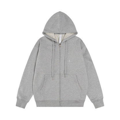 A-L-O Heavyweight Sweatshirt Loose Terry Warm Hoodie Zipper Casual Hooded Jacket