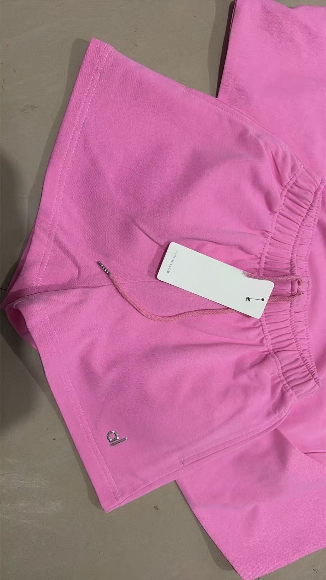 GMABCD women's cotton-rich terry Sweet Pink shorts