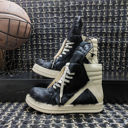 GMABCD U8800 Black (Horsehair) high-top platform sneakers - view 2