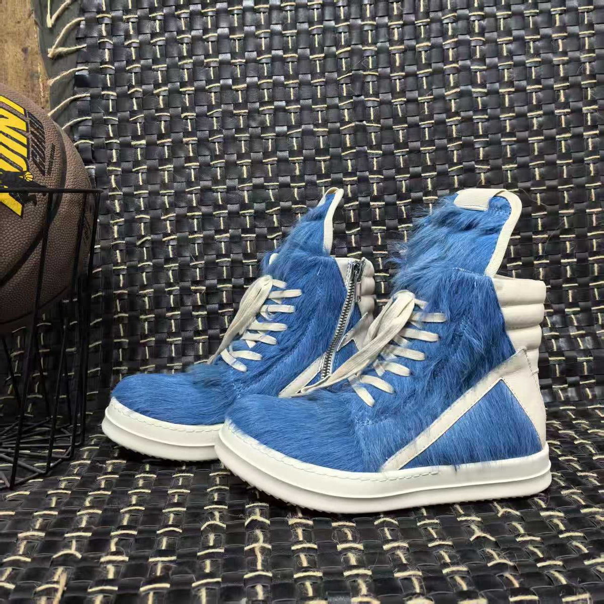 GMABCD U8800 Blue (Horsehair) high-top platform sneakers - view 3