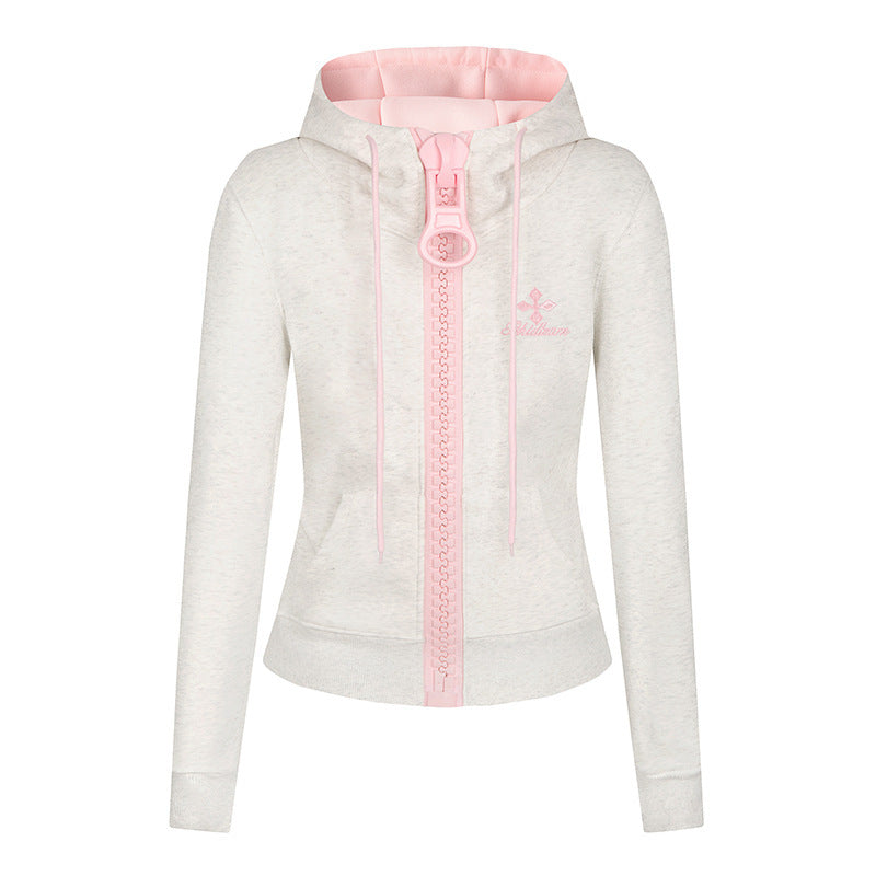 GMabcd zip hoodie color Ash Grey