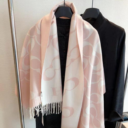 Autumn and Winter New Cashmere Light Luxury Scarf for Women Long Fashion Warm Double-Sided Tassel Dual-Use Shawl All-Match Scarf