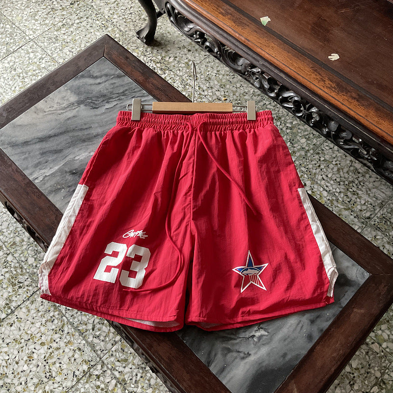 HD_VARIANT_IMAGE::L2015 Red | Alcatraz graphic cotton Bermuda shorts