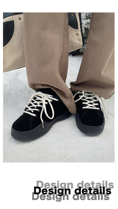 Men's Shoes 2025 Winter New Trend Retro Casual Versatile Thick-Soled Sports Loafers Warm