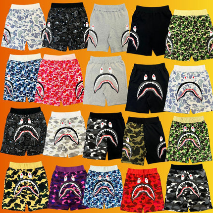 Trendy Brand BP Classic Shark Camouflage Men's Casual Loose Sports Five-Point Shorts High-End Terry Drawstring Shorts Trend
