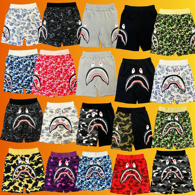 Trendy Brand BP Classic Shark Camouflage Men's Casual Loose Sports Five-Point Shorts High-End Terry Drawstring Shorts Trend