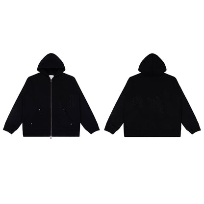 GMabcd Casual Set God-peed Patch Letter Cardigan Hoodie High Street Men's Casual Sweatshirt Sweatpants