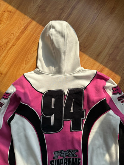 Sup x Fox Collab Fleece-Lined Zip-Up Hooded Sweatshirt Jacket Unisex