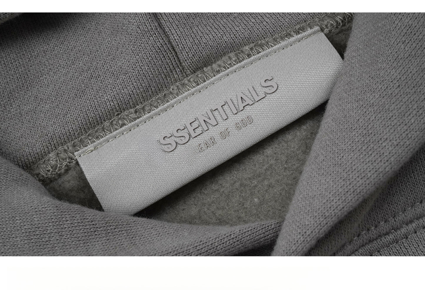 ESSENTIALS HOODIE FOG Season 8 Flocked Small Label Versatile Hooded Sweatshirt Fleece Lined