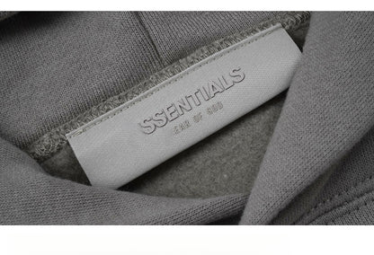 ESSENTIALS HOODIE FOG Season 8 Flocked Small Label Versatile Hooded Sweatshirt Fleece Lined