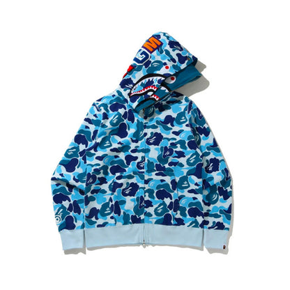 Baby Apee Shark Camouflage Hooded Cardigan Zipper Fashion Brand Comfortable Men's Women's Pullover Coat