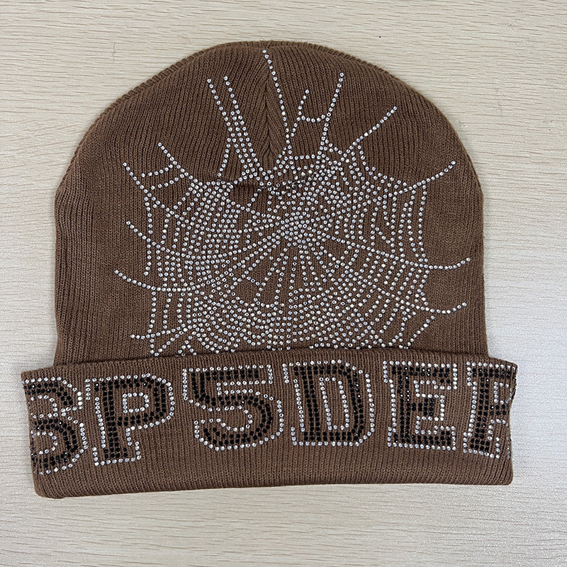 GMabcd Men and Women Couple Style Rhinestone Knitted Woolen Cold Hat All-match Hip-hop Hat