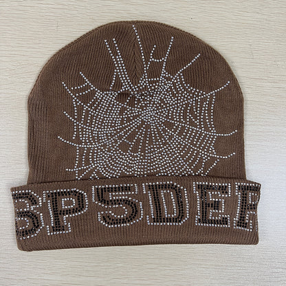 GMabcd Men and Women Couple Style Rhinestone Knitted Woolen Cold Hat All-match Hip-hop Hat