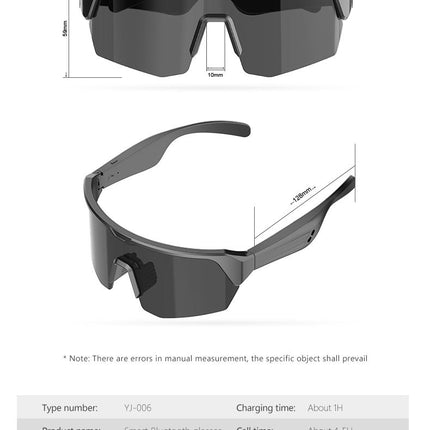 Outdoor Sports Sunglasses Smart Glasses Fashionable Cycling Bluetooth Glasses for Listening to Music and Calling Unisex