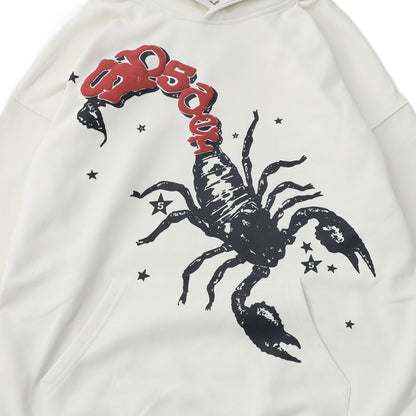 Fashion Versatile Sweatshirt Unisex Design Chest Scorpion Print Casual Hoodie