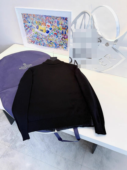 GMabcd Monokini Down Jacket Stand Collar Knitted Patchwork Lightweight Simple Autumn Winter NFC Down Lightweight Coat