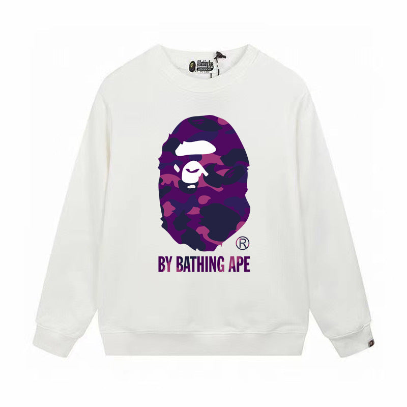 GMabcd Terry Sweatshirt for Men, Autumn and Winter Long Sleeve Letter Print Loose Round Neck Pullover Casual Top Trendy