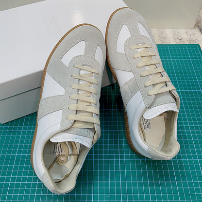 GMabcd mm6 Dexun Shoes for Women 2025 New Model Top Layer Cowhide Raw Rubber Sole Comfortable Casual Sneakers for Men and Women