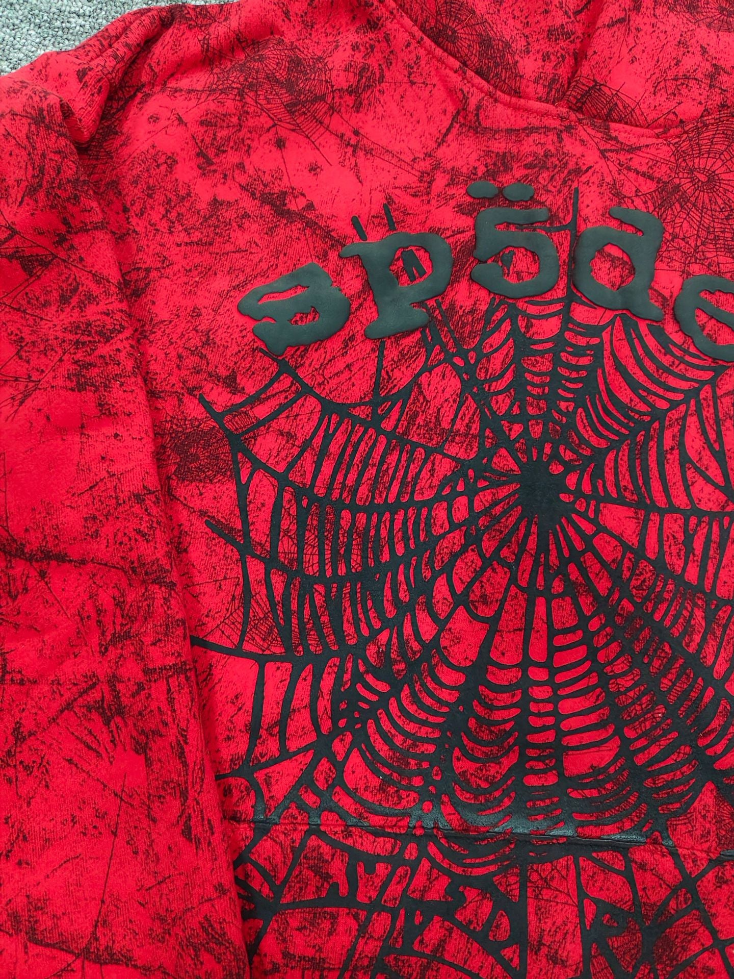 GMabcd Hoodie Casual Loose Red Branch Camouflage Spider Web Sp5der Sweatshirt Men's Export