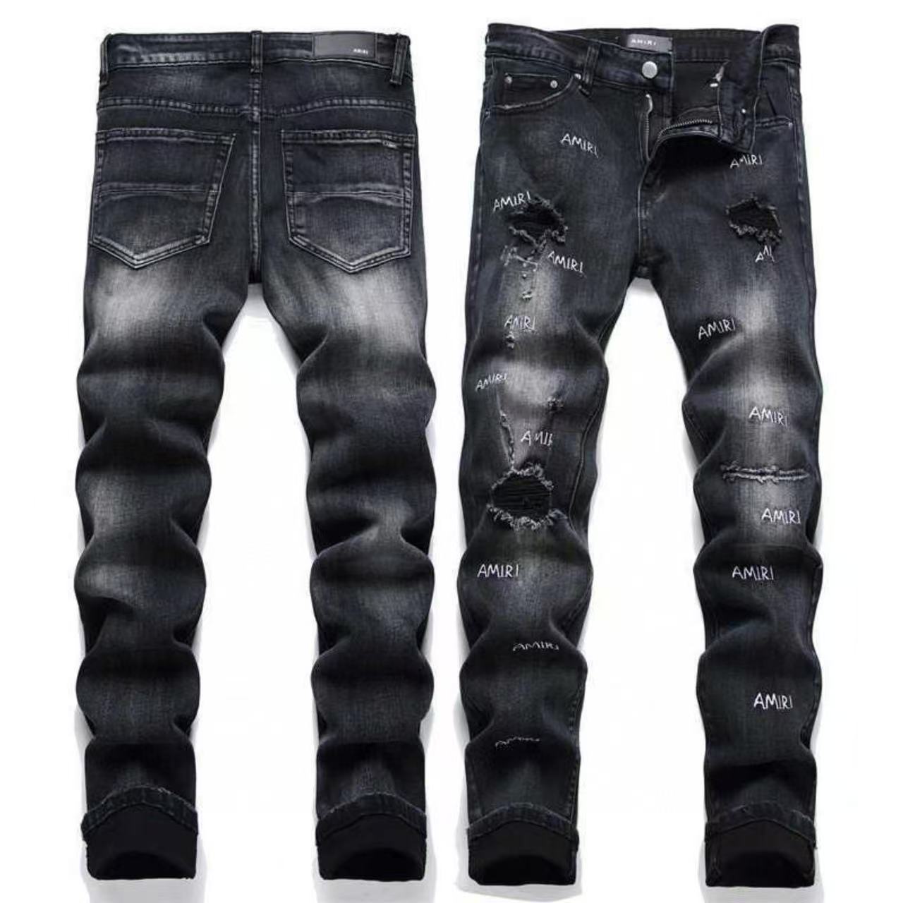 GMAM Heavy Craft Washed Distressed High Street Embroidered Unisex Jeans