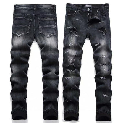 GMAM Heavy Craft Washed Distressed High Street Embroidered Unisex Jeans