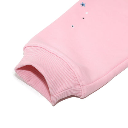 Pullover Pink Sweatshirt Unisex Fashion Classic Spider Web Print Hoodie