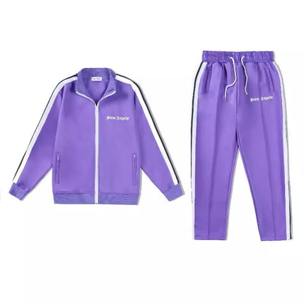 24SS Retro Trend Angel Color Block Embroidered Casual Jacket Top Jacket Set Long Pants Sweatshirt Trend