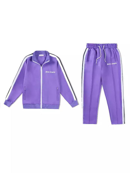 24SS Retro Trend Angel Color Block Embroidered Casual Jacket Top Jacket Set Long Pants Sweatshirt Trend