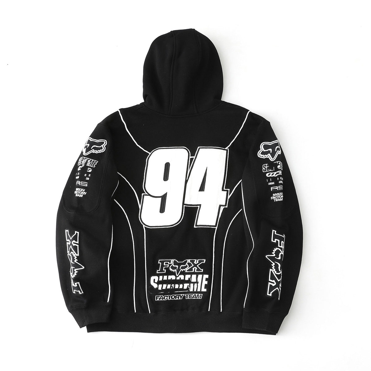 Sup x Fox Collab Fleece-Lined Zip-Up Hooded Sweatshirt Jacket Unisex