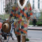 Graffiti Print Men's Three-Quarter Sleeve Short Sleeve Shorts Oversize Drop Shoulder Casual Set