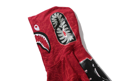 Shark Head Hoodie for Men Camouflage Full Print 30th Anniversary Pure Cotton Thin Fleece Hooded Sweatshirt