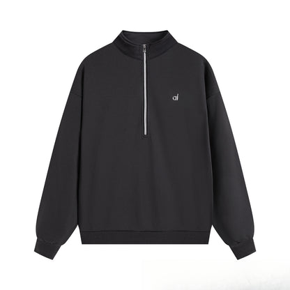 A-L-O Half-Zip Sweatshirt for Women, Autumn and Winter Loose Stand Collar Slimming Jacket, Casual Sports Top
