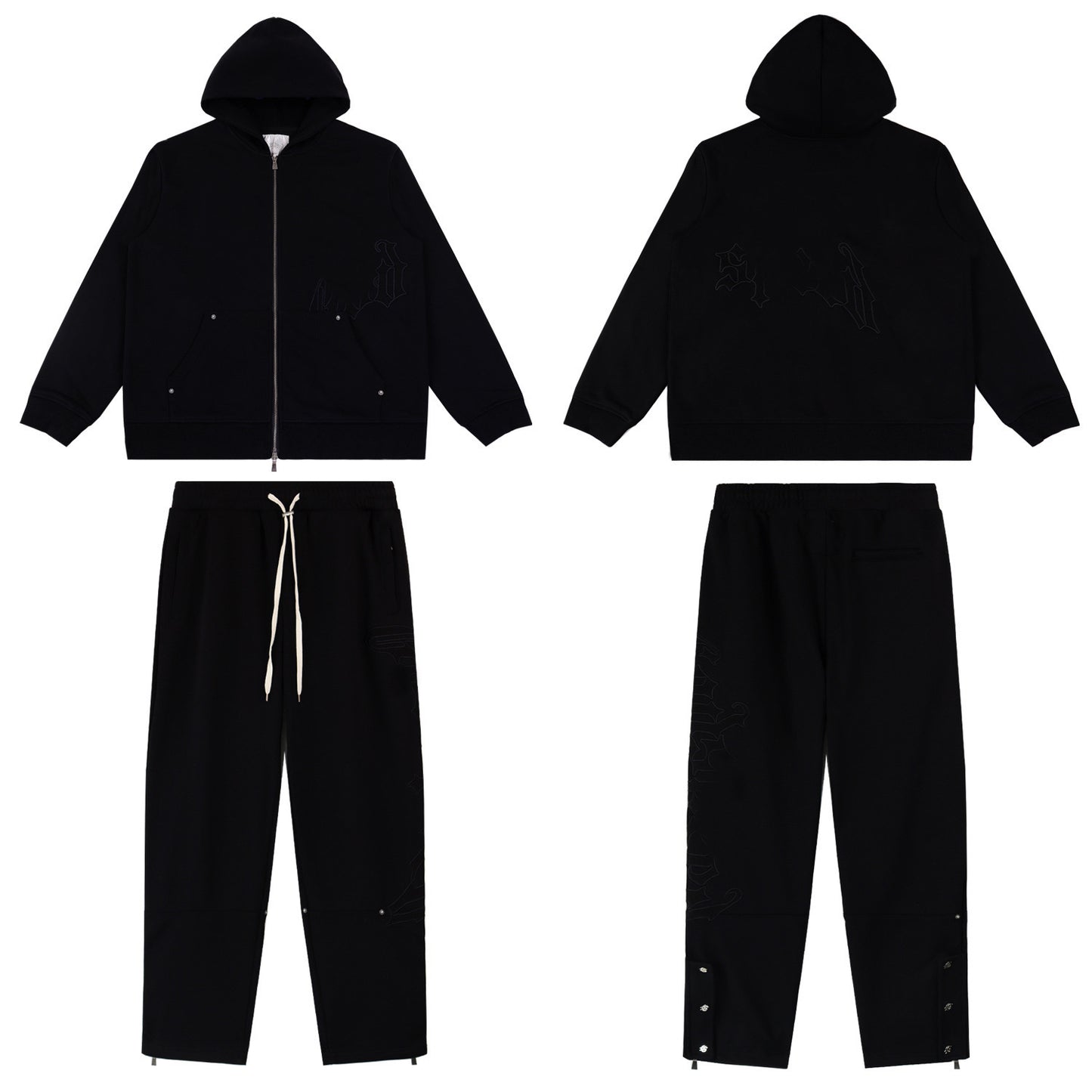 GMabcd Casual Set God-peed Patch Letter Cardigan Hoodie High Street Men's Casual Sweatshirt Sweatpants