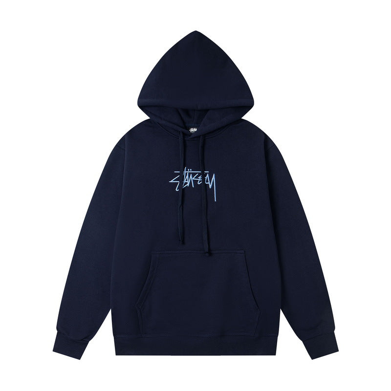 GMstuxN Letter Collaboration Hoodie Classic Letter Embroidery Hooded Sweatshirt Heavyweight Casual Jacket for Men