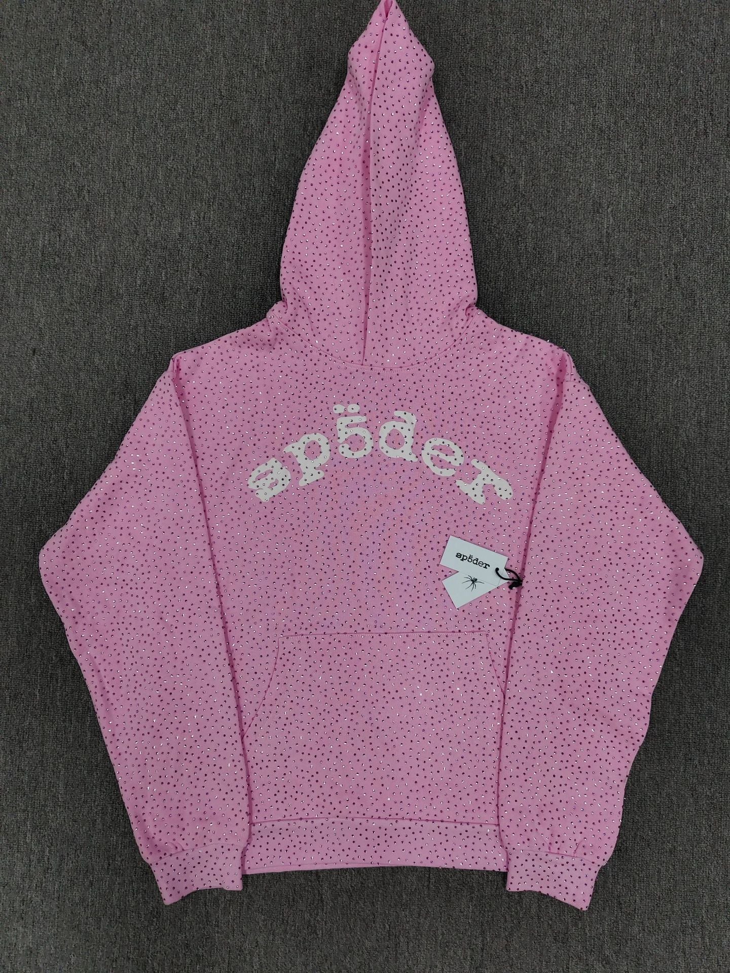 Hoodie Jacket Hip Hop Singer Same Fashion Casual Spider Rhinestone Sp5der Sweater [High Quality]
