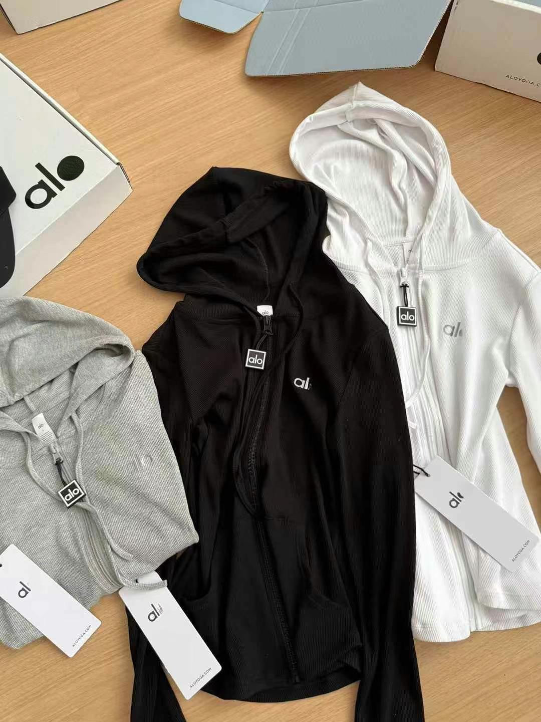 A-L High-Quality Hooded Zipper Jacket and Pleated Skirt Set Two-Piece Slim Fit Versatile Yoga Sports