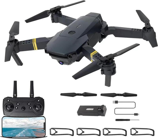 Foldable Drone with Camera for Adults/Kids  Foldable RC Quadcopter Drone with 1080P HD Camera WiFi FPV Live Video, Altitude Hold, One Key Take Off/Landing, 3D Flip, APP Control, beginner, Black